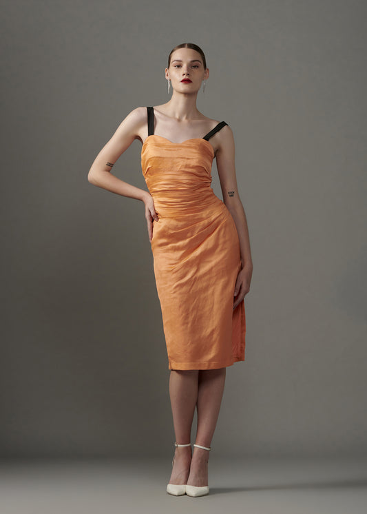 Midi Dress With Contrast Strapes