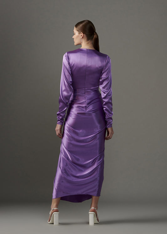 Drapped Satin Dress
