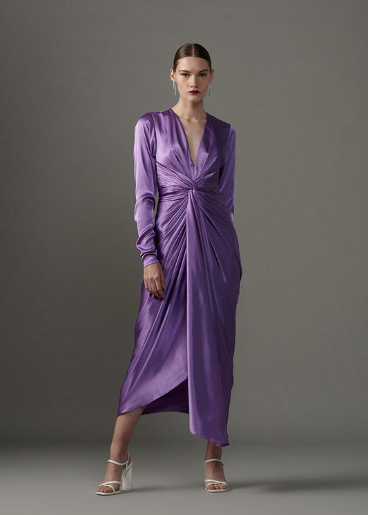 Drapped Satin Dress
