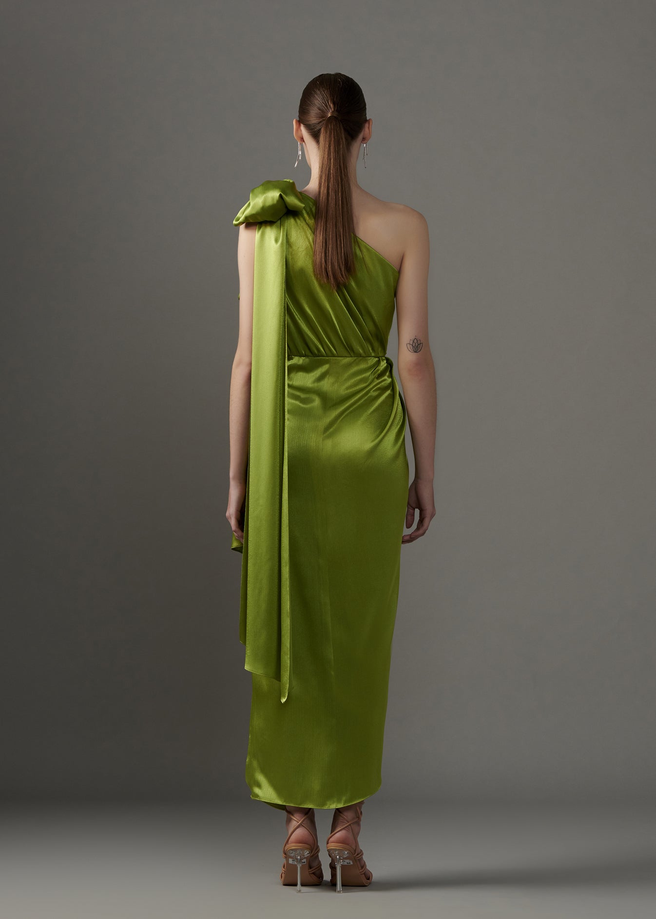 One Shoulder Satin Dress