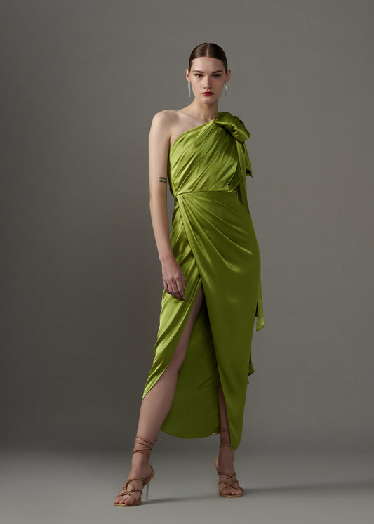 One Shoulder Satin Dress