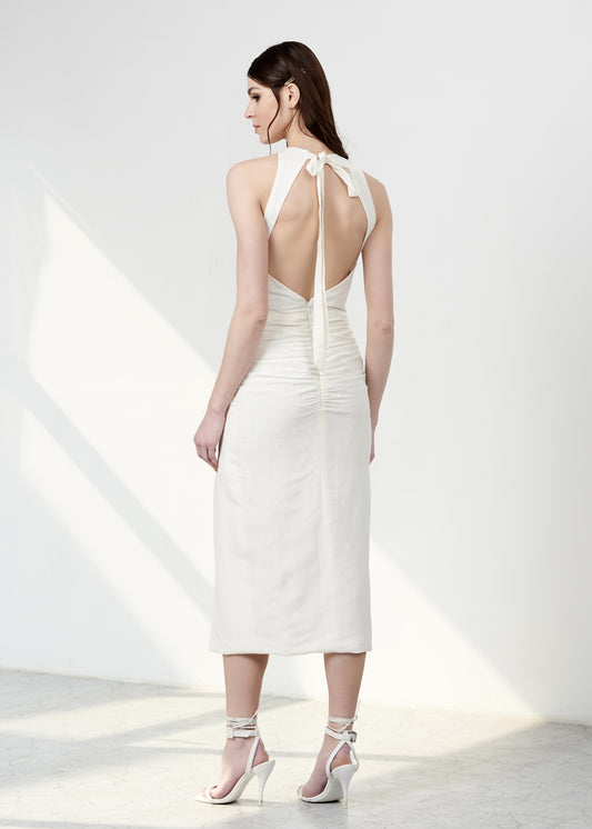 Halter Neck Midi Dress