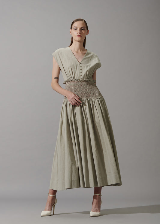 Smocked Midi Dress