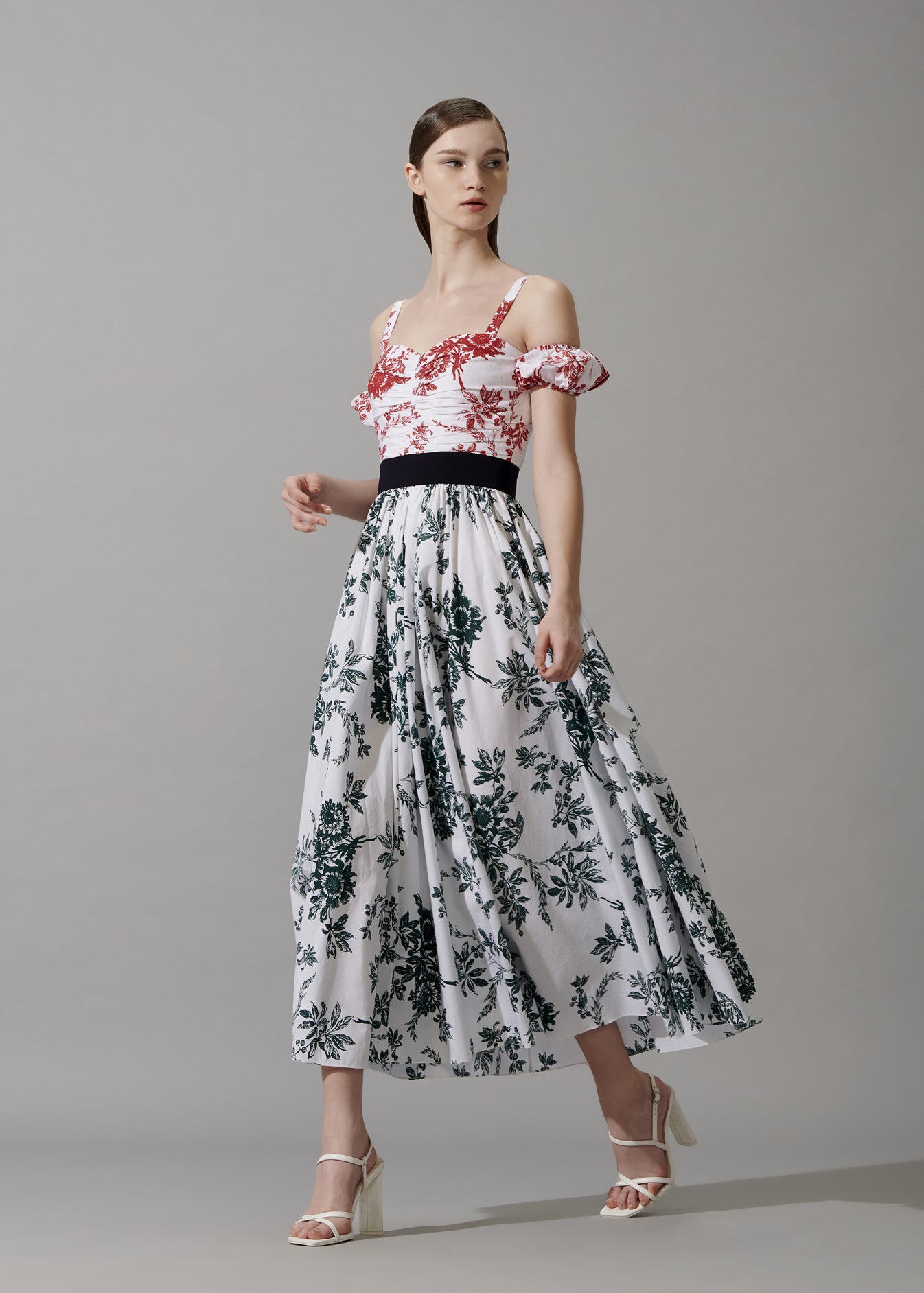 Off-Shoulder Printed Dress