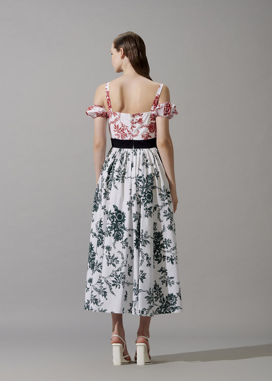 Off-Shoulder Printed Dress