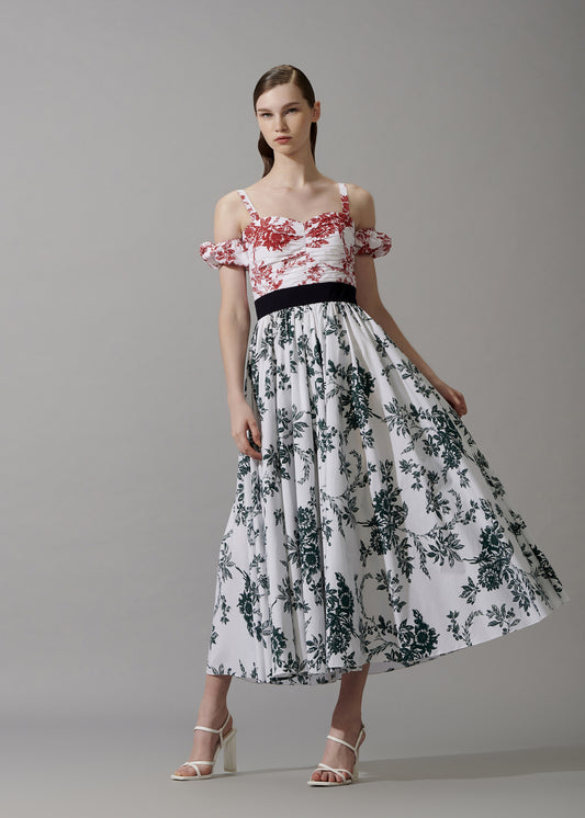 Off-Shoulder Printed Dress
