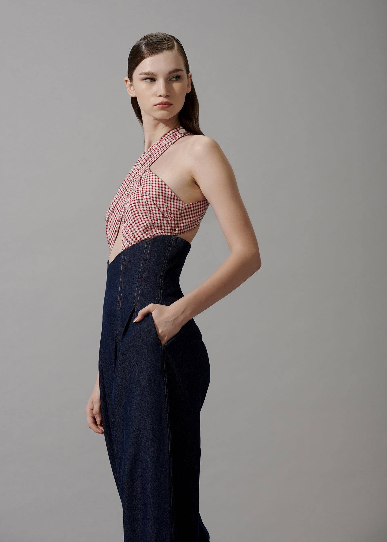 Drapped Flared Jumpsuit