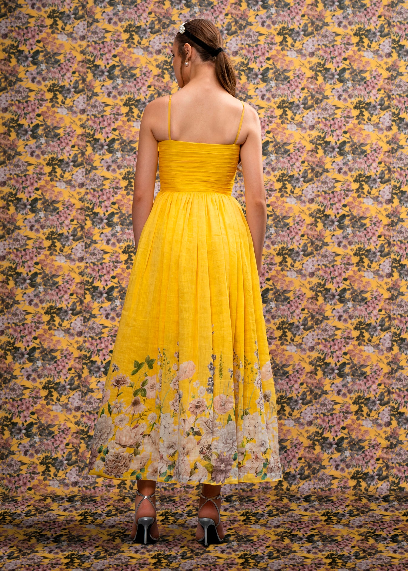 Printed Maxi Dress With Cut Out