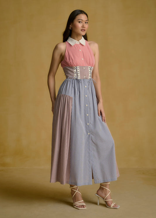 Halterneck Ghingham Midi Dress