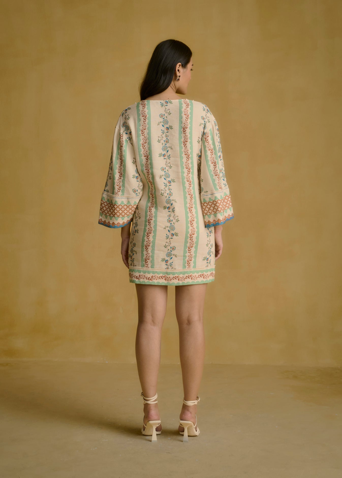 Printed V-Neck Mini Dress