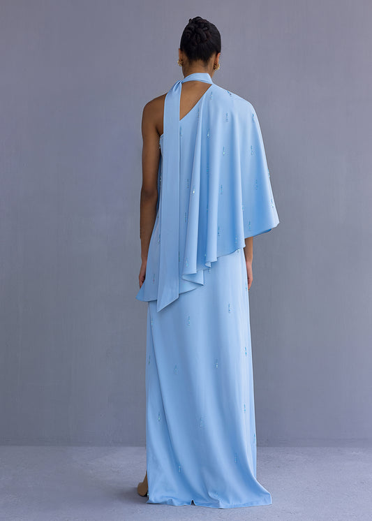 One Shoulder Cape Dress