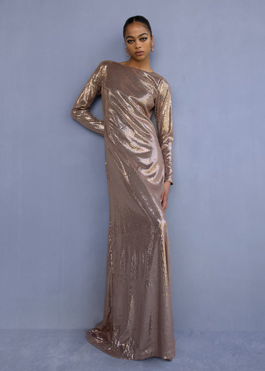 Full Sleeve Sequined Dress