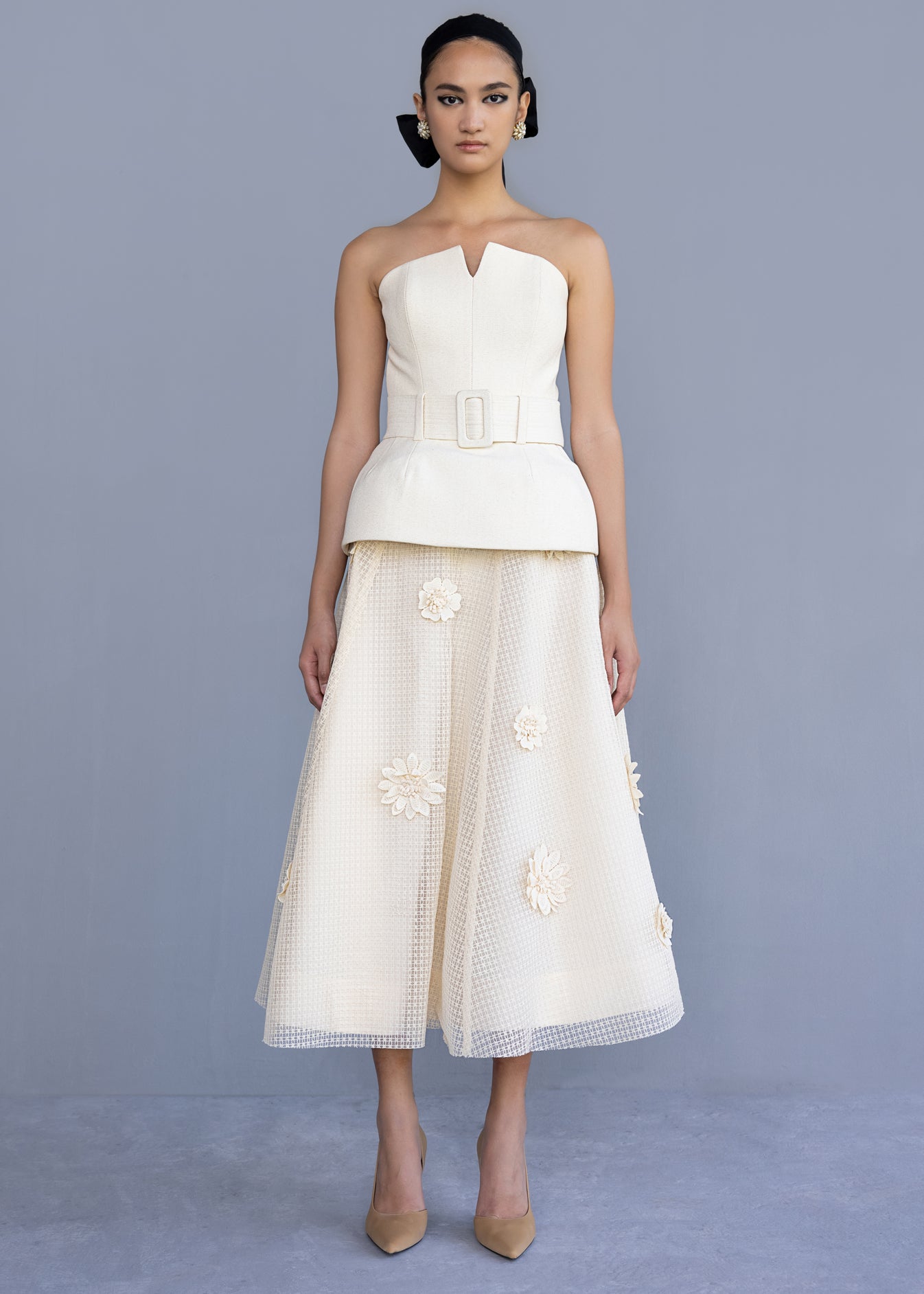 Full Volume Skirt With Flowers