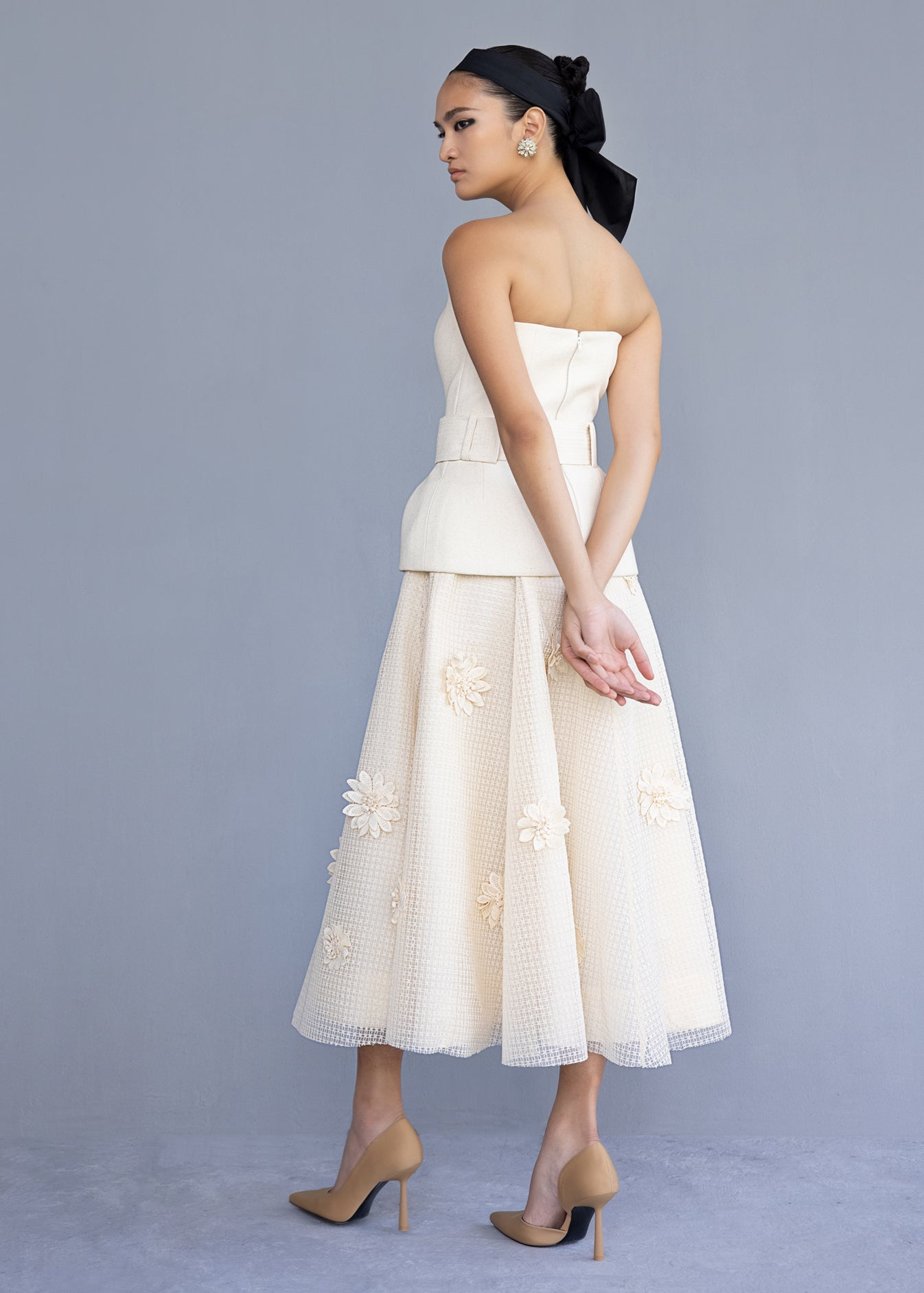 Full Volume Skirt With Flowers