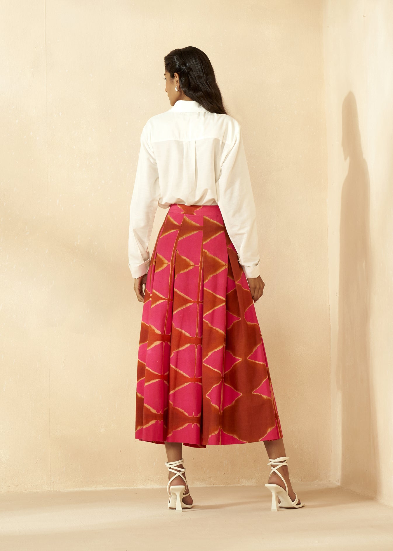Tie Dye Colour Blocking Full Skirt