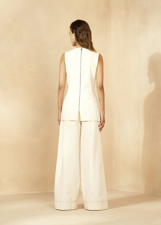 Embroidered Sleeveless Top
