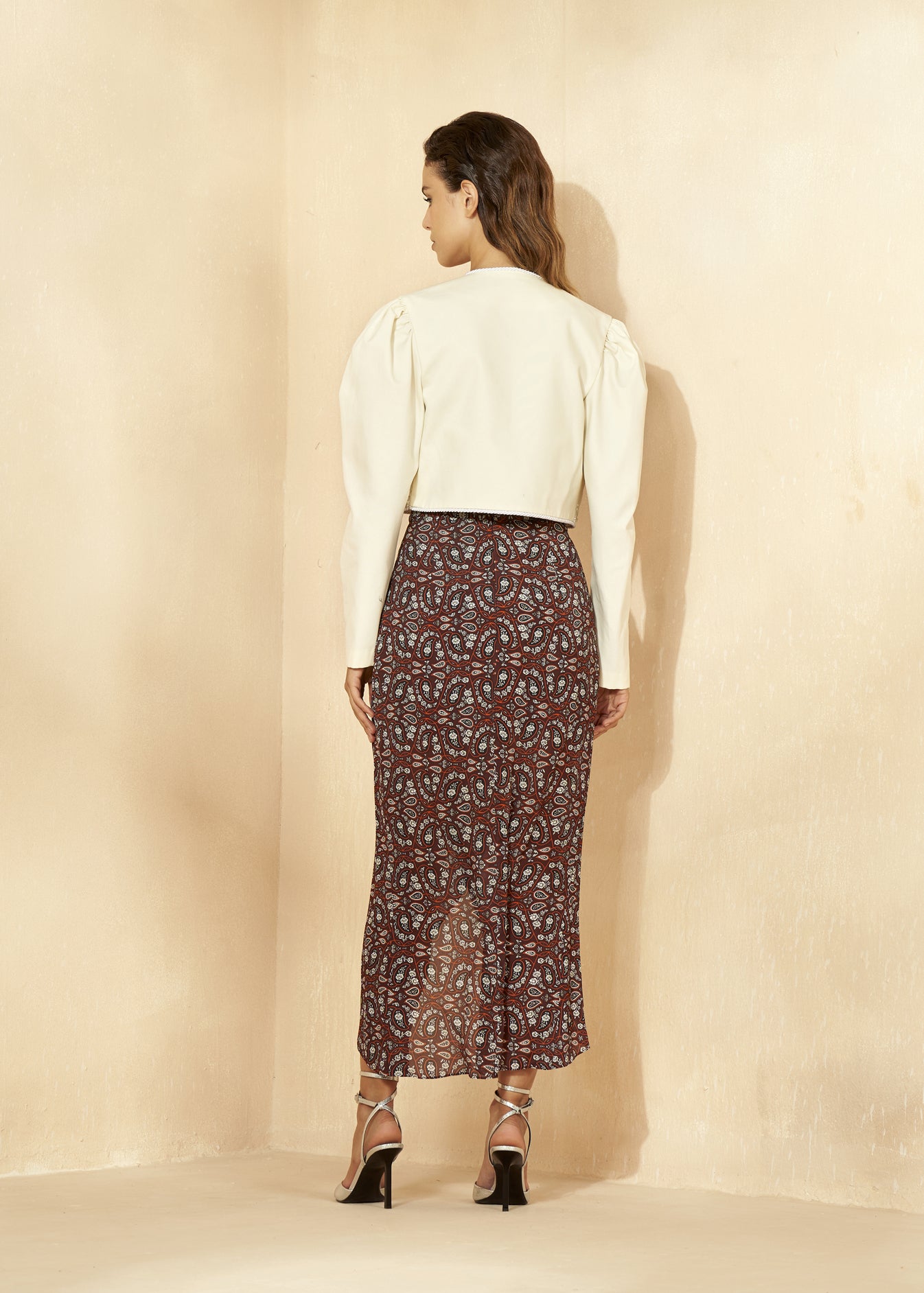 Draped Printed Skirt