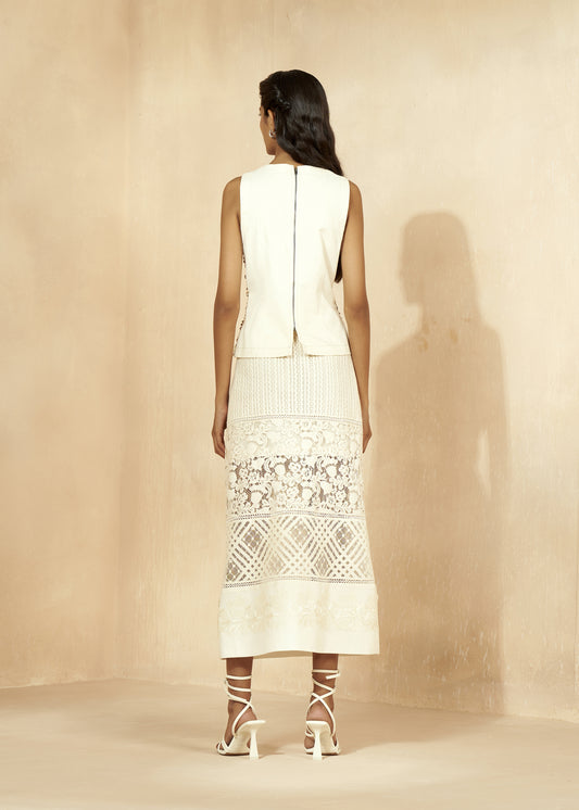 Lace Panelled Skirt