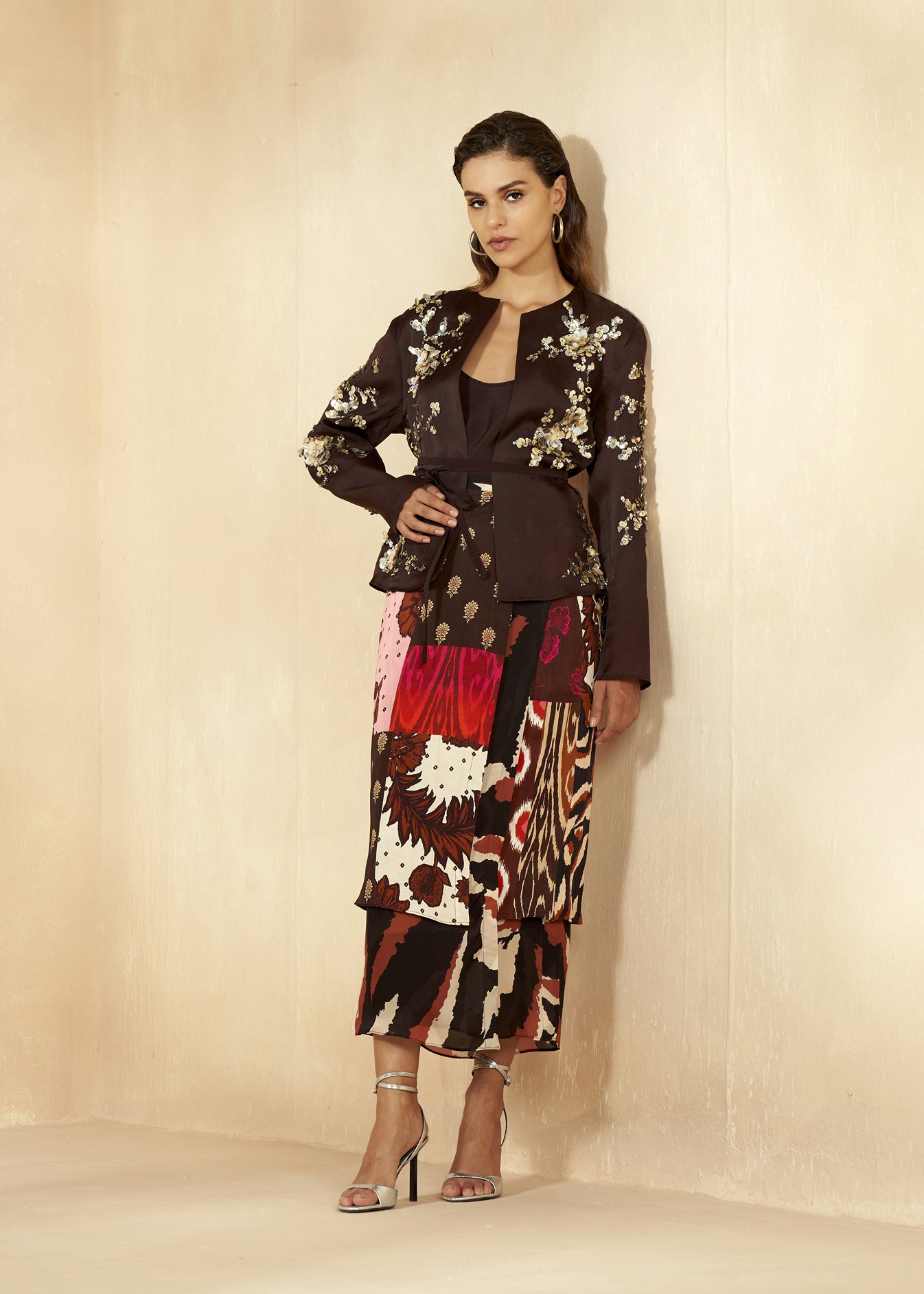 Gold Embroidery Cropped Jacket