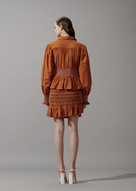 Smocked Mini Skirt