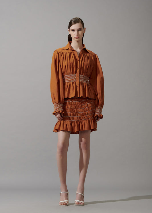 Smocked Mini Skirt