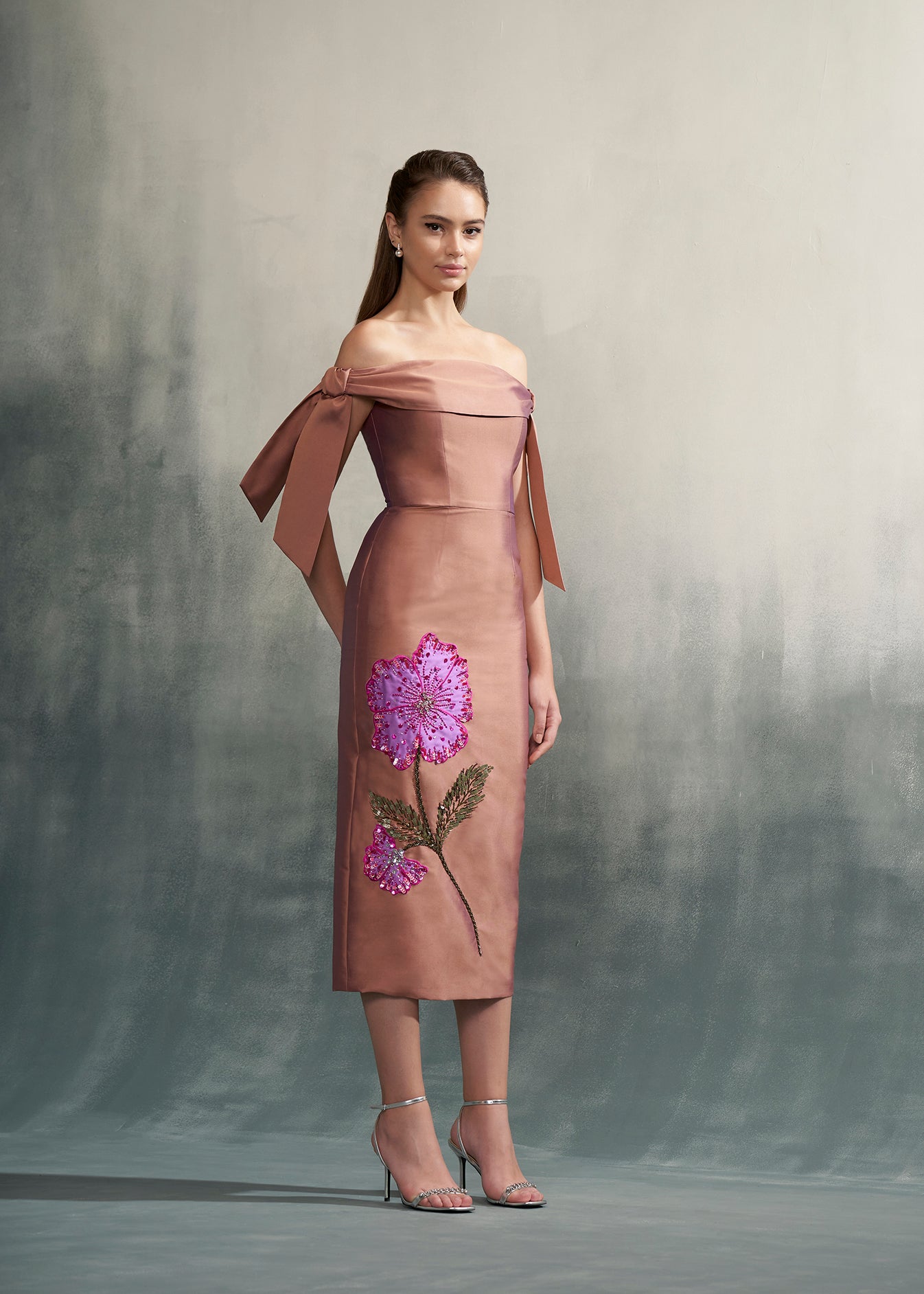 Embroidered Midi Dress