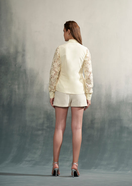 Embroidered Floral Lace Shirt
