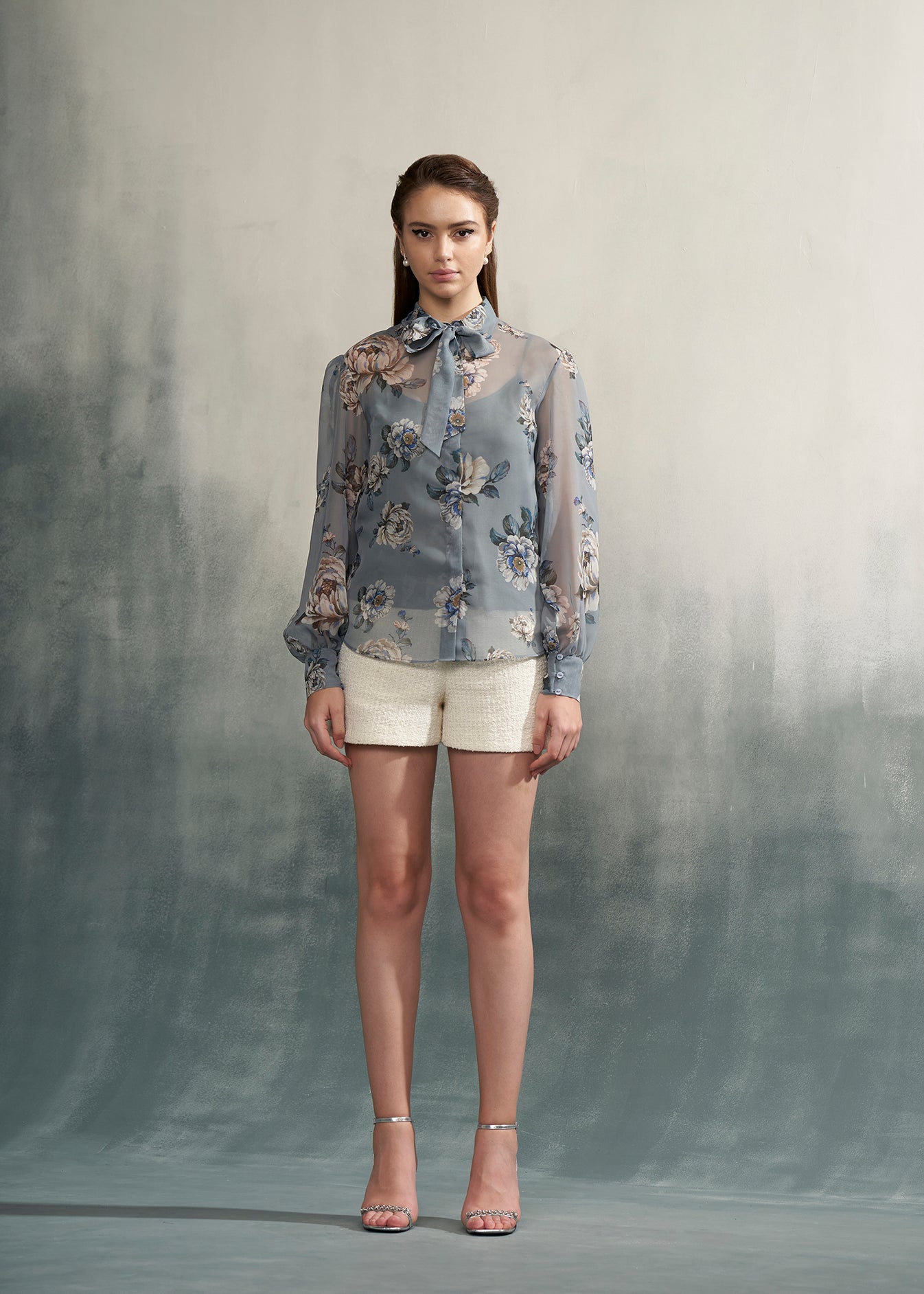 Ivory Textured Shorts