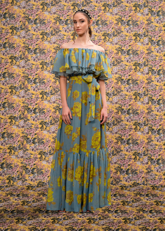 Off Shoulder Printed Dress