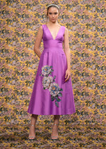 Plunge Neck  Maxi Dress