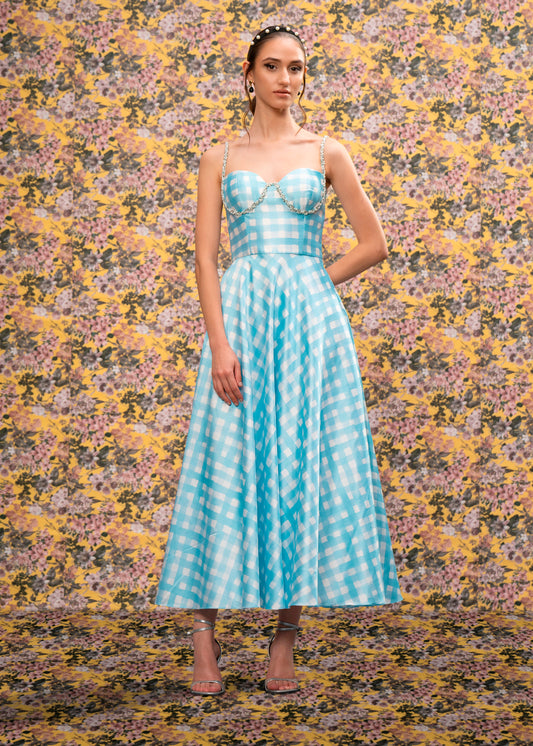 Checked Midi Dress