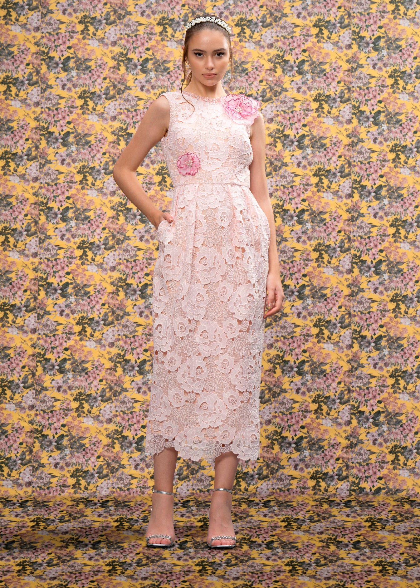 Floral Lace Midi Dress