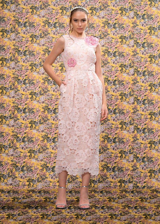Floral Lace Midi Dress
