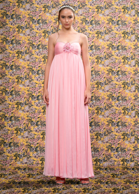Maxi Dress With Applique Flower