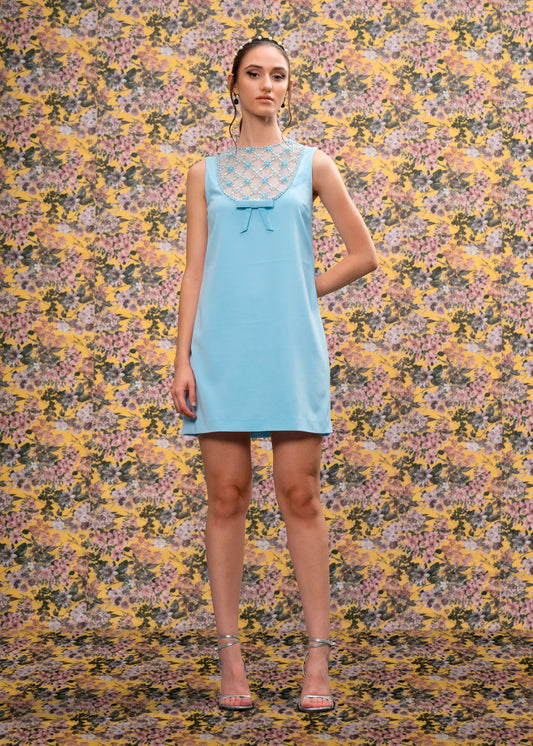 Embroidered Shift Dress