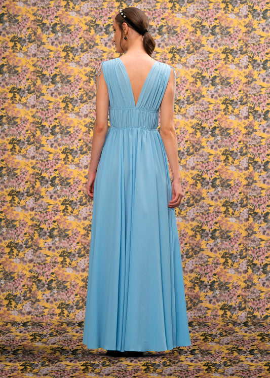 Plunge Neck Maxi Dress