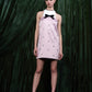 Embellished Satin Halter Mini Dress With Bow