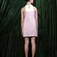 Embellished Satin Halter Mini Dress With Bow