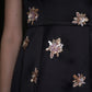 Floral Embroidered Mini Dress With Sheer Lace Yoke