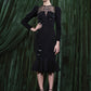 Embellished Lace Yoke Midi Dress With Flounce Hem