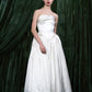 Strapless Satin Corset Gown With Gathered Full Skirt
