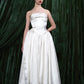 Strapless Satin Corset Gown With Gathered Full Skirt