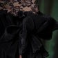 Lace Bodice Mini Dress With Sculpted Pleated Hem
