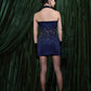Embellished Satin Tuxedo Mini Dress
