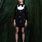 Embroidered Mini Dress With Contrast Yoke And Bow Detail