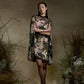 Printed Mini Dress With Cape