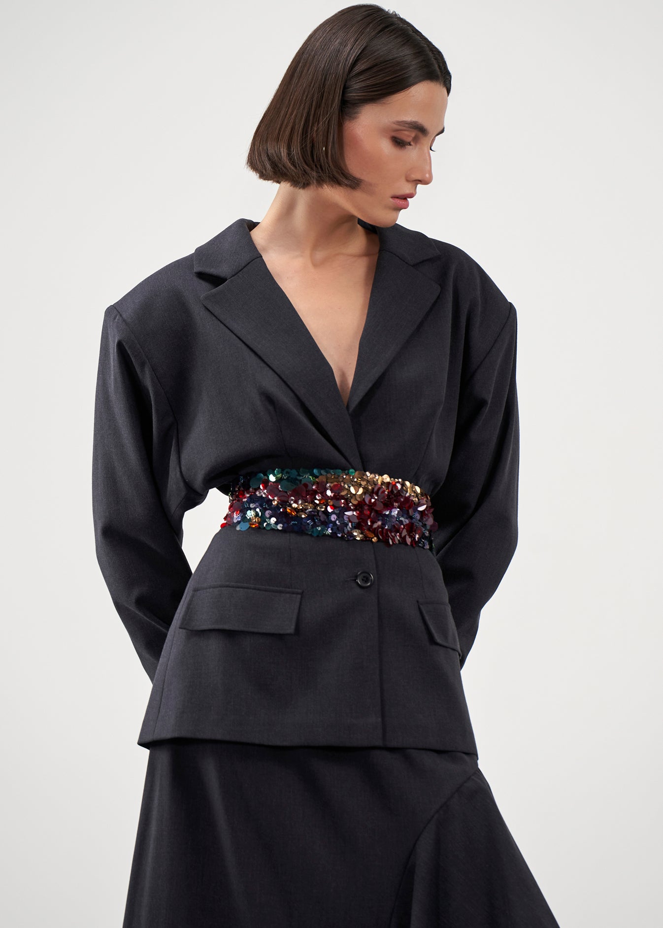 Embellished Belt Blazer