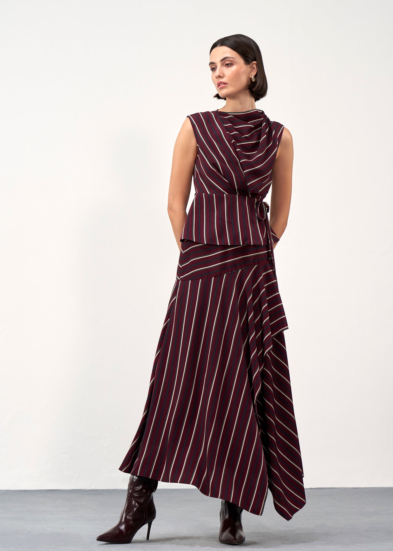 Striped Draped Blouse
