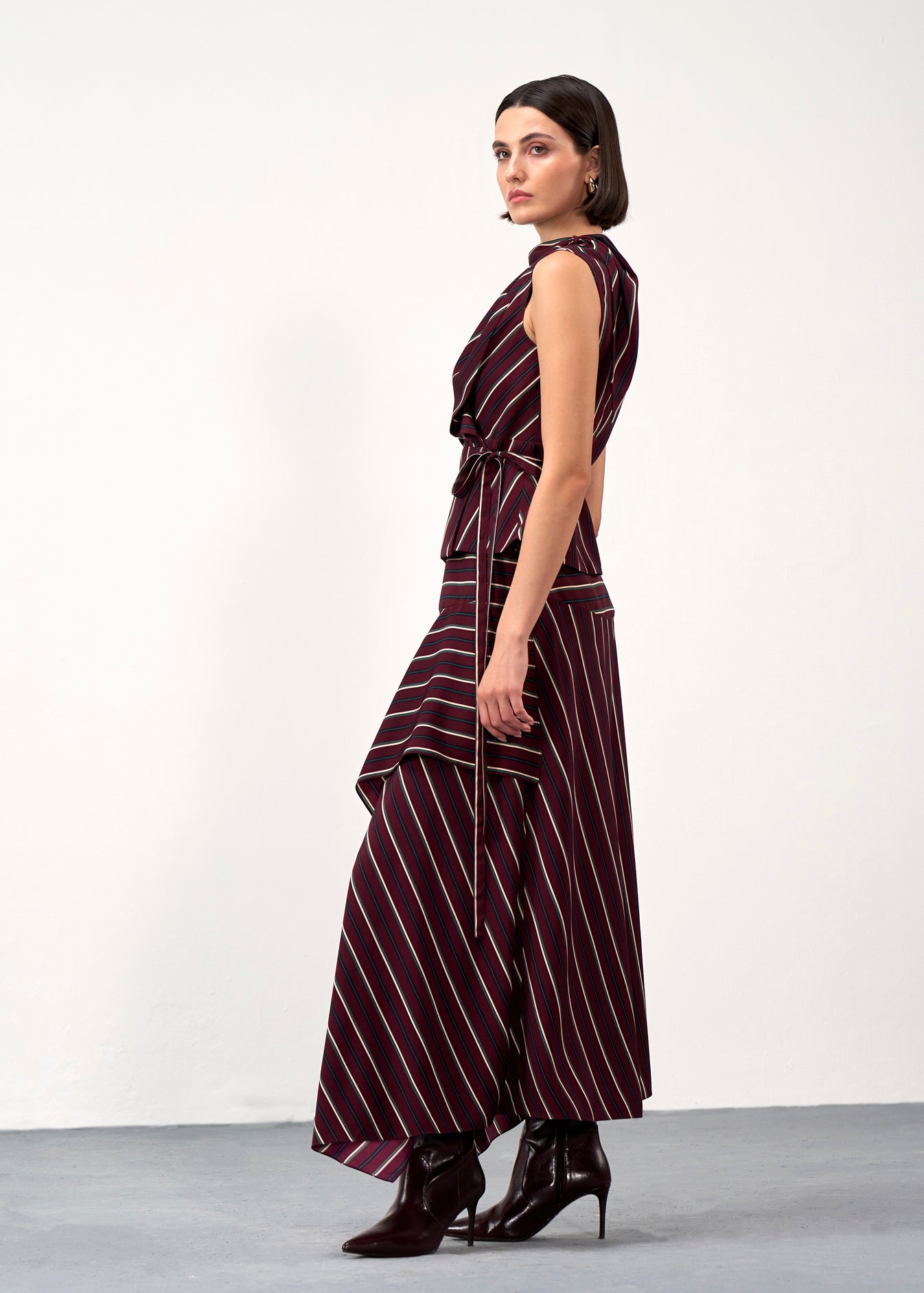 Striped Draped Blouse