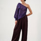 One-Shoulder Draped Blouse
